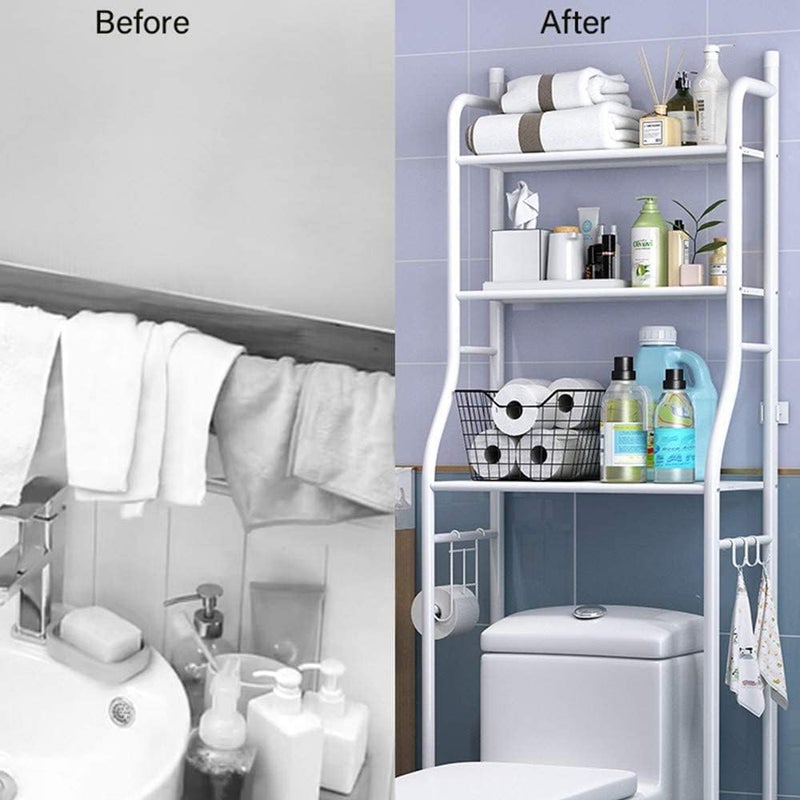 cosyinn Toilet Storage Rack, 3-tier Bathroom Storage Shelf, Over The Bathroom Shelf Organizer Stand, High Capacity, Bathroom Space Saving Shelf - Image 2