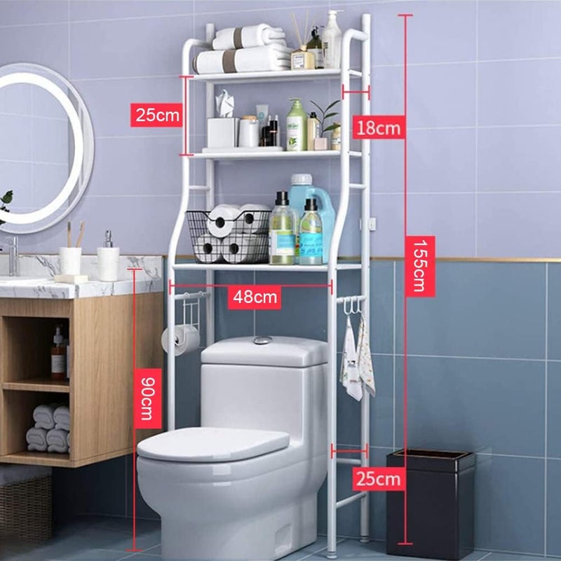 cosyinn Toilet Storage Rack, 3-tier Bathroom Storage Shelf, Over The Bathroom Shelf Organizer Stand, High Capacity, Bathroom Space Saving Shelf - Image 1