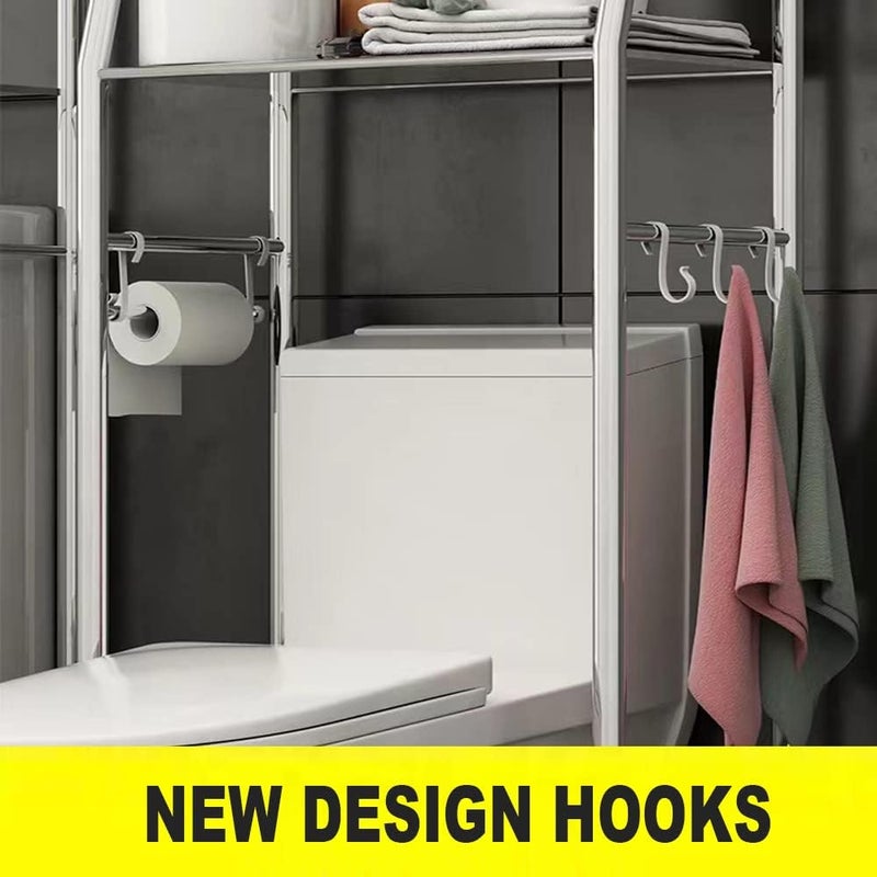 cosyinn Toilet Storage Rack, 3-tier Bathroom Storage Shelf, Over The Bathroom Shelf Organizer Stand, High Capacity, Bathroom Space Saving Shelf - Image 5
