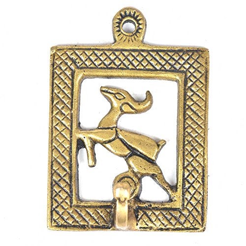 Indian-Shelf IndianShelf Artistic Gold Brass Heavy Duty Decorative Vintage Key Holder, Key Wall Hooks for Hanging Coats, Jackets, Leash, Hat, Towel, Backpack, Purse, Handbag for Decor Accents - Image 1