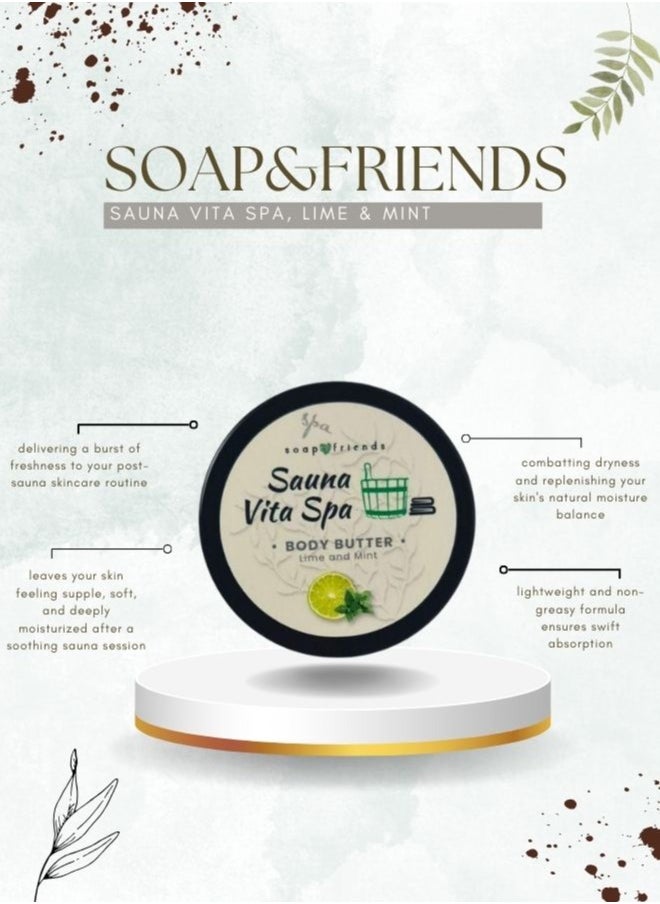 Soap&Friends Nourishing Lime Mint 50ml Body Butter Ideal Post-Sauna Moisturizer for Silky Skin  - Image 2