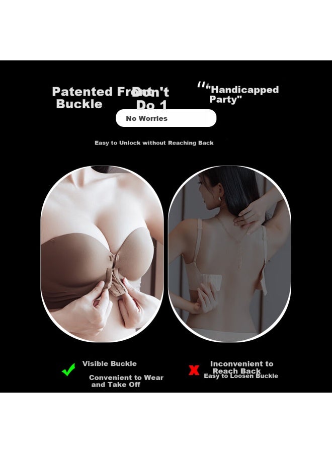 molatoire Meitu Strapless Bra For Women, Seamless Bra, Wireless Bra, Front Closure Bra, Push-up Bra For Small Anti-slip Bandeau - Image 3