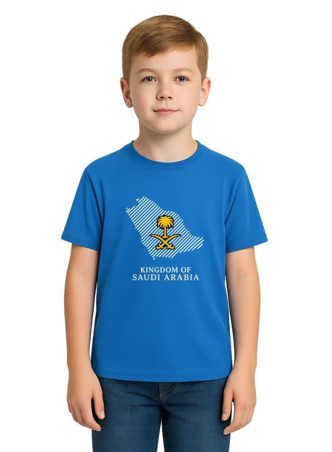 PRINTSHOP4ME Saudi International Day Boy’s T-Shirt–Cotton,Round Neck,Short Sleeve,National Print,Patriotic Design,Soft Fabric, Comfortable Fit,Casual Style,Lightweight, Durable,Cultural Theme,Ideal For Celebrations & Gifts - Image 1