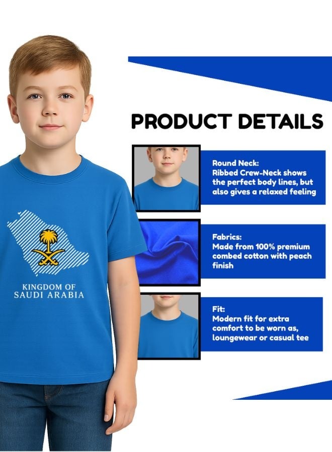 PRINTSHOP4ME Saudi International Day Boy’s T-Shirt–Cotton,Round Neck,Short Sleeve,National Print,Patriotic Design,Soft Fabric, Comfortable Fit,Casual Style,Lightweight, Durable,Cultural Theme,Ideal For Celebrations & Gifts - Image 3