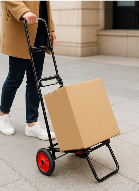 Multi-purpose loading trolley with folding wheels