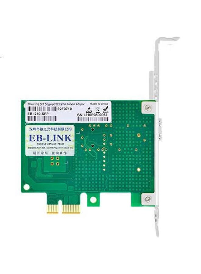 Eb-Link Intel I210 Chip Pcie X1 Gigabit Single-Port Sfp Fiber Optic Network Card Server Desktop Computer Network Adapter (Stable Version) - Image 1