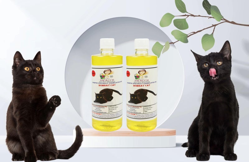 SWACCH Shampoo Specially FORMULATED for Bombay CAT (500ML) (Pack of 2) Lemon - Image 1