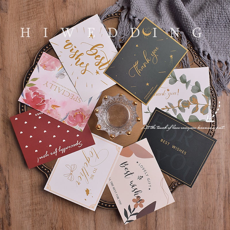 New Creative European-Style High-End Ins Card Greeting Card Mini Bronzing English Christmas Thank You Card - Image 2