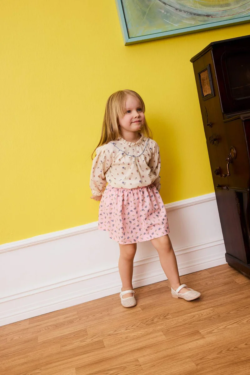ديفاكتو Baby Girl Patterned Twill Shirt