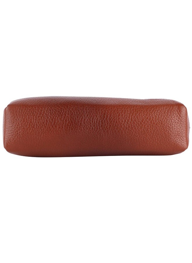 HAMMONDS FLYCATCHER - HAMMONDS FLYCATCHER Leather Utility Pouch-Multi-Use Genuine Leather Pencil Case, Cosmetic Pouch, Stationery Pouch, Coin Pouch, Makeup Brush Pouch For Women & Men-School & Office Organizer-Tan - 5 Cm - Image 1