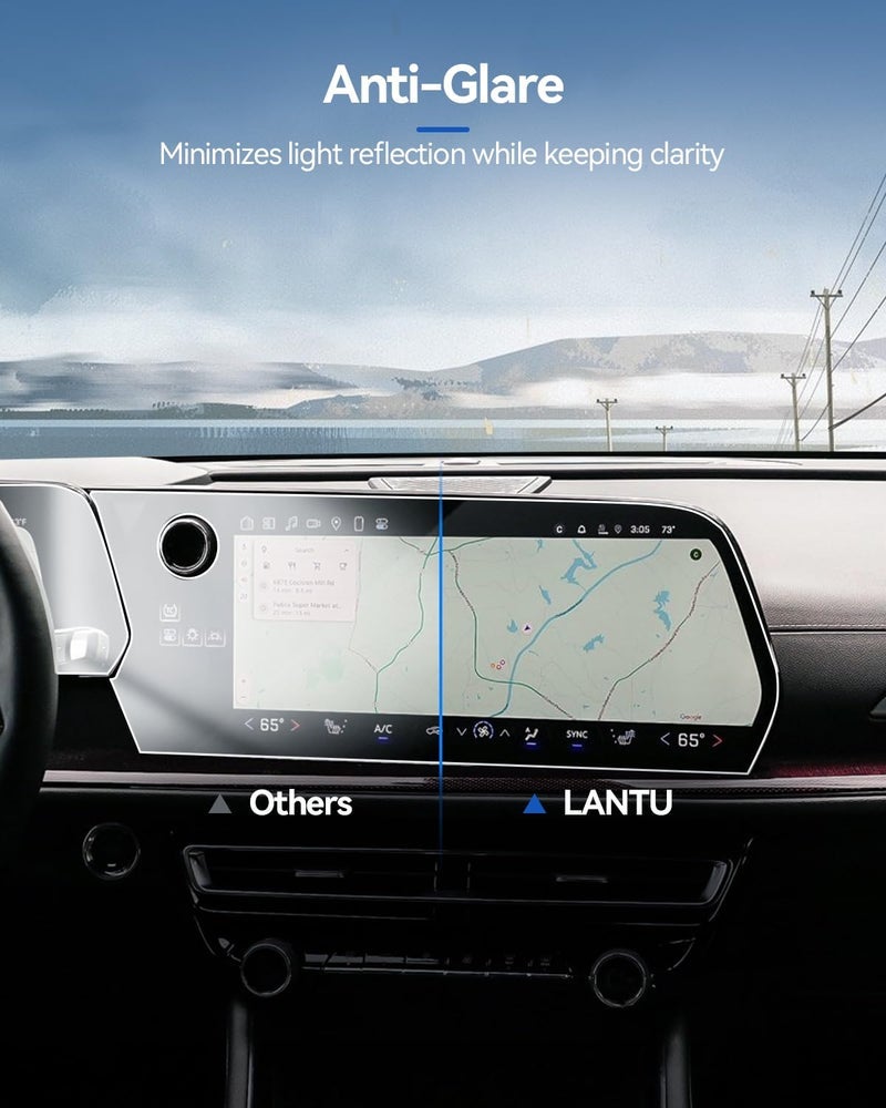 LANTU 4PCS Car Screen Protector for 2024 2025 Chevy Traverse RS/Z71/LT/LS & 2024 2025 Blazer EV Accessories 17.7In Navigation+11In Dashboard Nano Touchscreen Protector Film HD Clear Bubble Free - Image 1