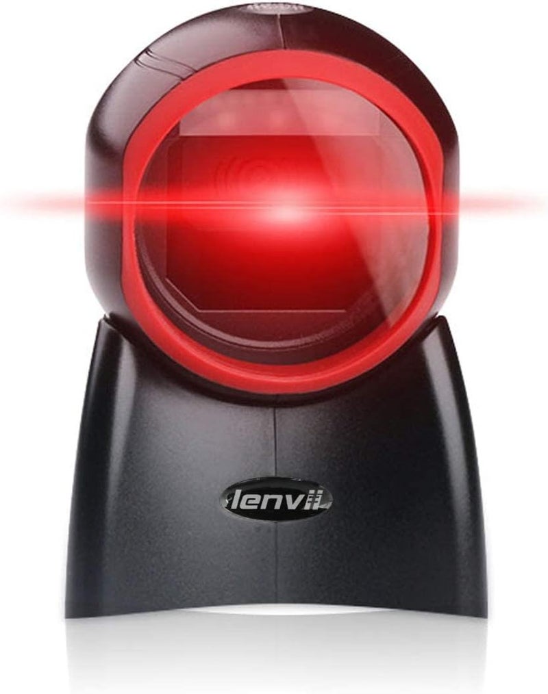 LENVII E655 2D Barcode Scanner Automatic Scanning QR Code Scanner Hands-Free USB Wired Barcode Reader 1D for POS PC Supermarket Bookstore Retail Mall Support Screen Scanning - Image 1