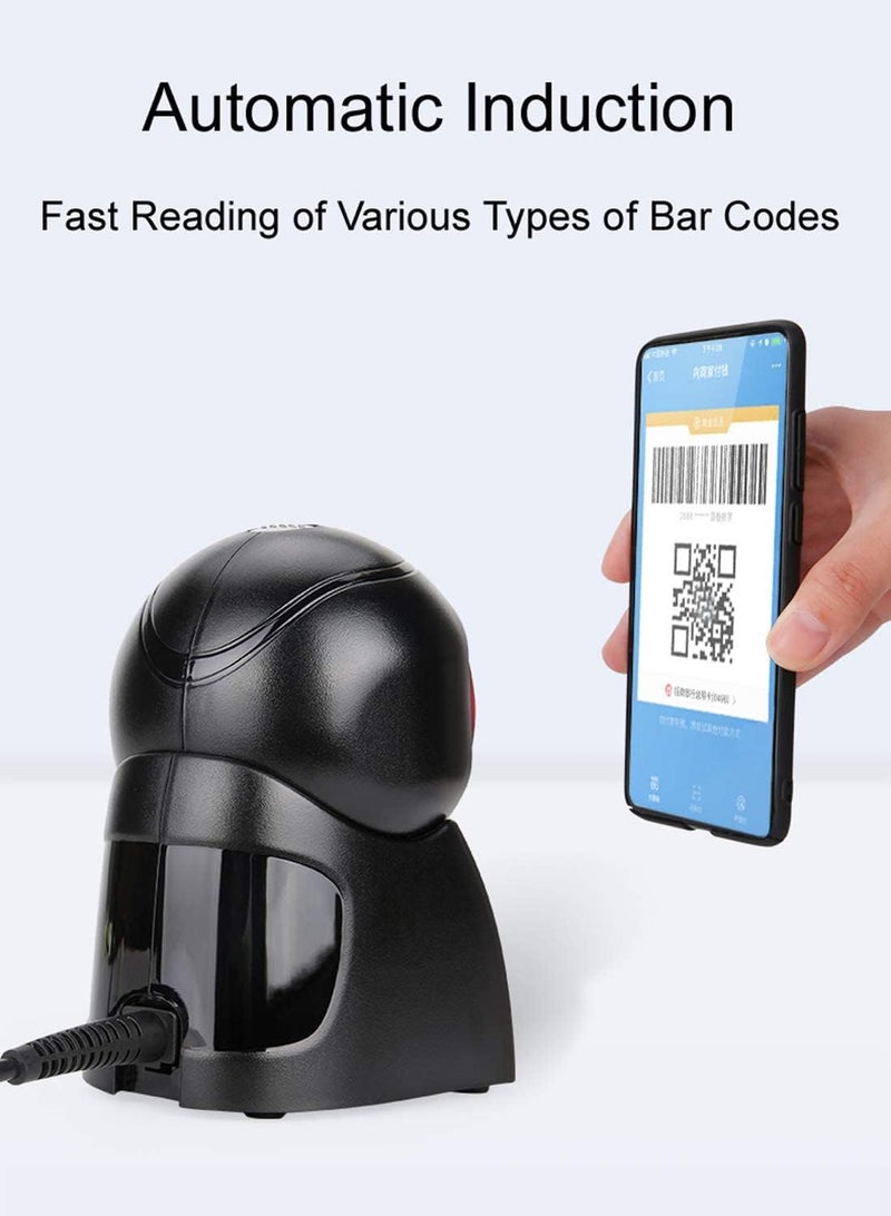 LENVII E655 2D Barcode Scanner Automatic Scanning QR Code Scanner Hands-Free USB Wired Barcode Reader 1D for POS PC Supermarket Bookstore Retail Mall Support Screen Scanning - Image 3