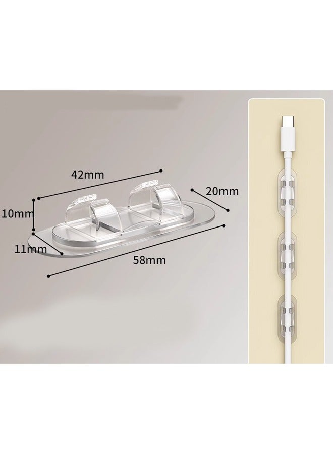 Loquat 40 Pcs Cord Wire Organizer Clip, Tie Fixer Fastener Holder, Socket Line Cord Wire Clip, Transparent - Image 2
