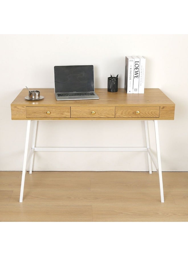 DANUBE HOME Dorran Office Desk w/ 3 Drawers | Computer Table | Art And Crafts Desk Workstation | Modern PC Laptop Table | Wooden Study Table For Home Office L110xW50xH75cm -Brown  - Image 1