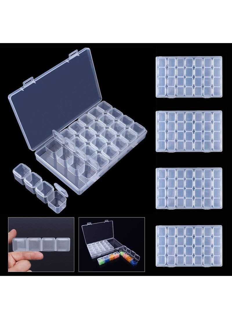 CLIXERA CLIXERA 28 Grids Storage Box Organizers Clear Bead Container Simuer Diamond Embroidery Box Diamond Painting Accessory Storage Box Transparent Jewelry Nail Art Accessory Container Case  - Image 3
