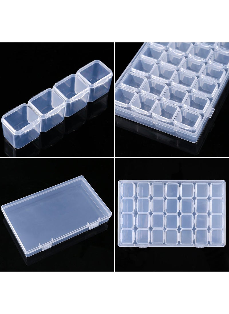 CLIXERA CLIXERA 28 Grids Storage Box Organizers Clear Bead Container Simuer Diamond Embroidery Box Diamond Painting Accessory Storage Box Transparent Jewelry Nail Art Accessory Container Case  - Image 4