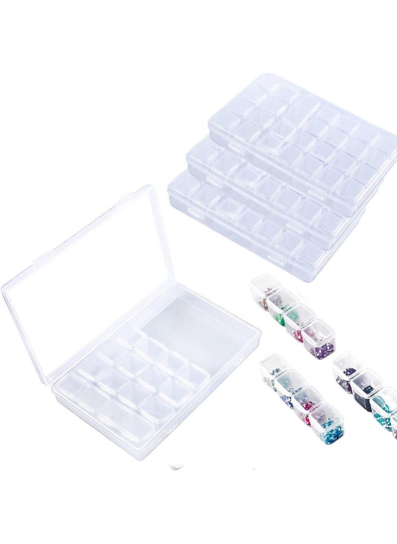 CLIXERA CLIXERA 28 Grids Storage Box Organizers Clear Bead Container Simuer Diamond Embroidery Box Diamond Painting Accessory Storage Box Transparent Jewelry Nail Art Accessory Container Case  - Image 2
