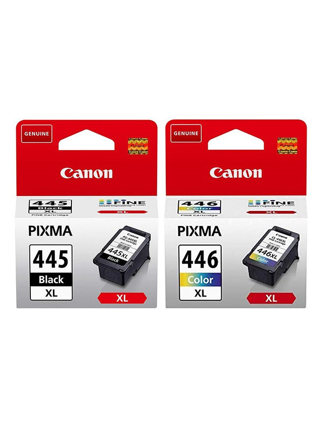 Cl-446XL High Yield C/M/Y Colour Ink Cartridge & Canon Pg-445 X-Large Ink Cartridge – Black Ink Cartridge Black & Tri Colour