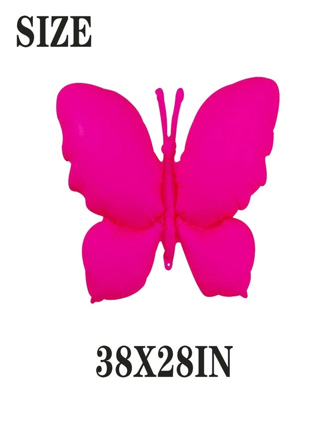 Chictry Hot Pink Butterfly Balloons Birthday Themed Party Decoration for Women Girls Wedding Baby Shower - Image 2