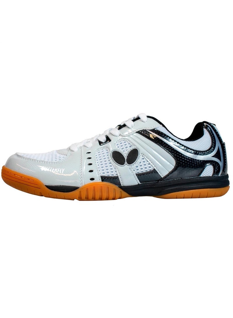 Butterfly Lezoline Unizes Table Tennis Shoes - Durable, Gripping Outer Sole, Shock Absorption EVA, Ping Pong Shoe   white/black 34 - Image 1