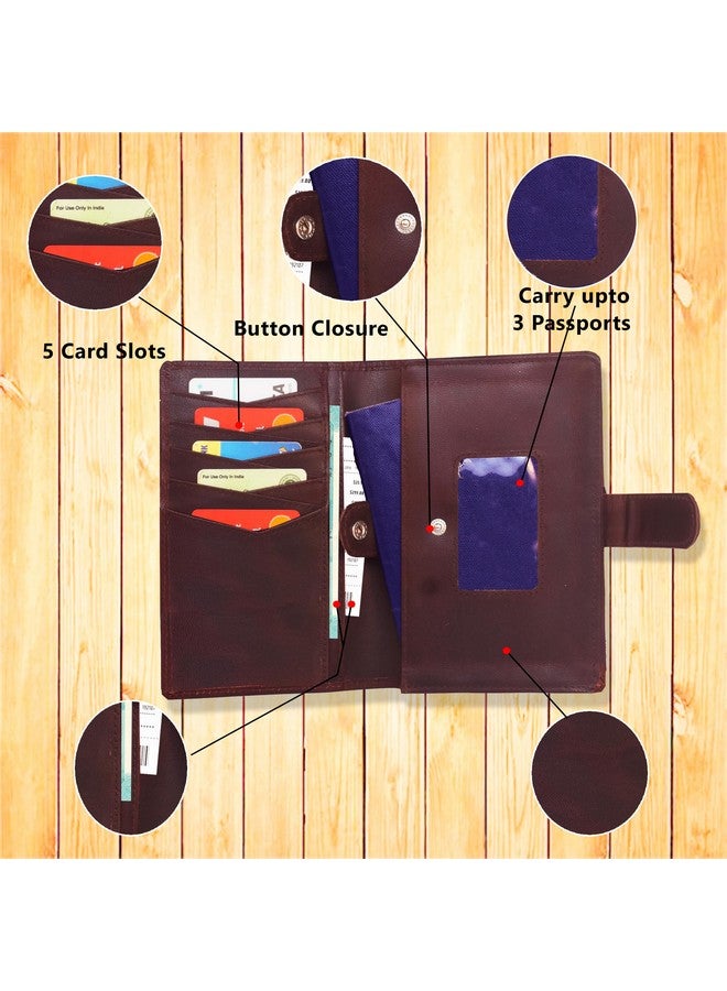 ABYS محفظة جواز سفر نسائية من الجلد الأصلي ABYS || حامل جواز سفر || حامل بطاقة ائتمان || حامل عملات || مشبك نقود (بني) - Image 4