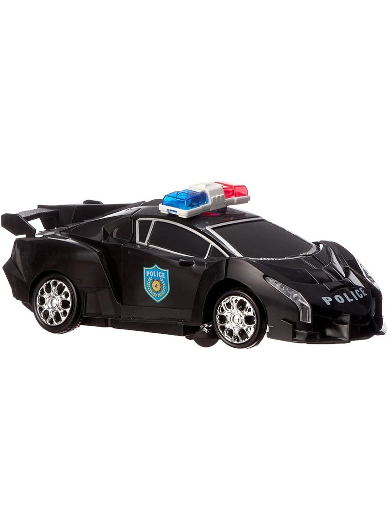 Generic Police Transforming Car Robot Toy for Kids – Venom Design with Lights & Sounds – Automatic Transformation – Fun Gift for Boys Ages 3+ - Image 3