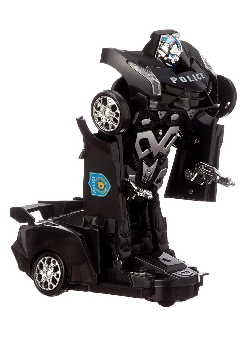Generic Police Transforming Car Robot Toy for Kids – Venom Design with Lights & Sounds – Automatic Transformation – Fun Gift for Boys Ages 3+ - Image 4