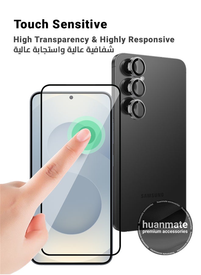 2 in 1 Samsung Galaxy S25 Plus Screen & Camera Protector - High Transparency Full Coverage Shield for Scratch & Impact Protection - Screen & Camera Protector for Samsung Galaxy S25 Plus