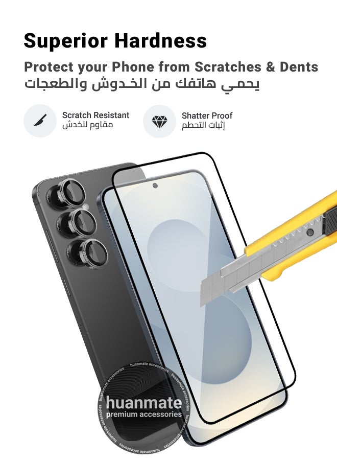 2 in 1 Samsung Galaxy S25 Plus Screen & Camera Protector - High Transparency Full Coverage Shield for Scratch & Impact Protection - Screen & Camera Protector for Samsung Galaxy S25 Plus