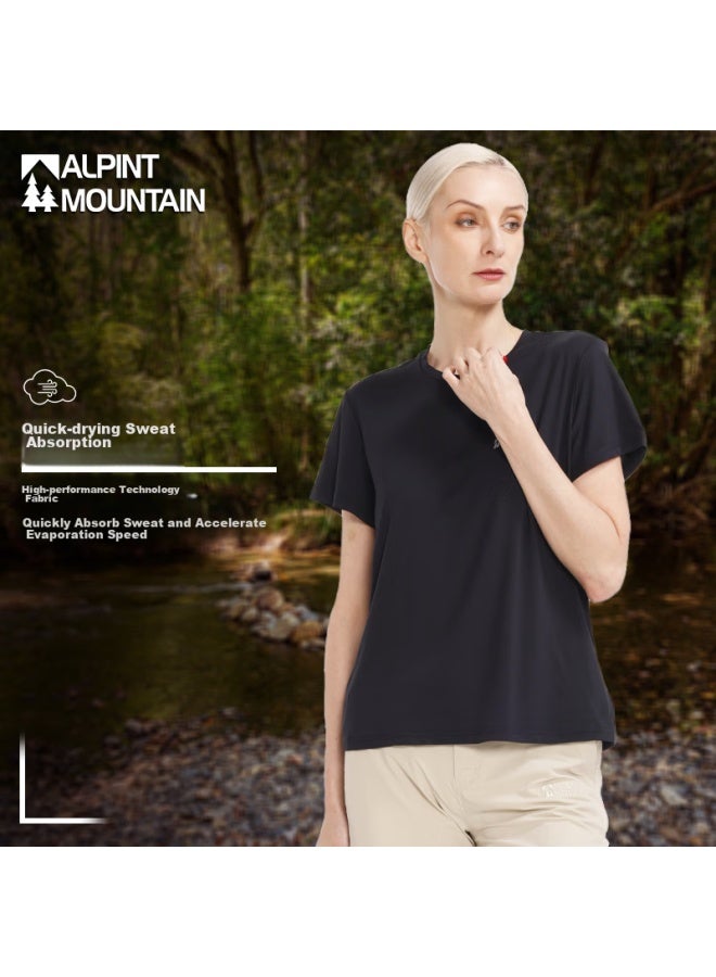 Alpint Mountain 3m Technology Quick-dry Men's Short-sleeve T-shirt, Elastic Breathable Outdoor Quick-dry Shirt For Women, Summer Sports - Image 4