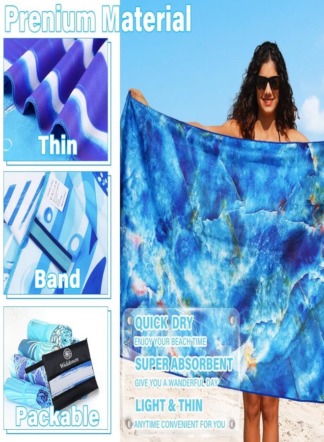 Widdonen Lightweight Thin Microfiber Beach Towel Sand Free Quick Dry Absorbent Compact Soft Pool Swim Travel Towels Extra Large Oversized Beach Accessories Packable Essentials Stuff Gifts for Adult - Image 4