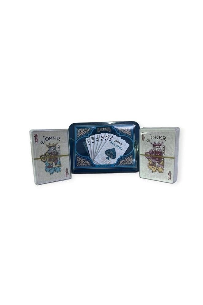 Emerald Luxury Playing Card Set with Royal Design - Two Boxes in an Elegant Metal Box. Playing Cards - Metal Card Box - Card Games - Group Games - Family Games - Image 5