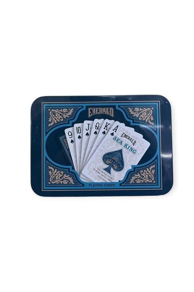 Emerald Luxury Playing Card Set with Royal Design - Two Boxes in an Elegant Metal Box. Playing Cards - Metal Card Box - Card Games - Group Games - Family Games - Image 3