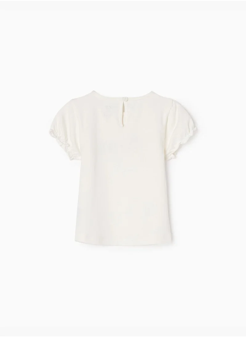 زيبي Zippy Cotton T-Shirt For Girls, 'Flower'