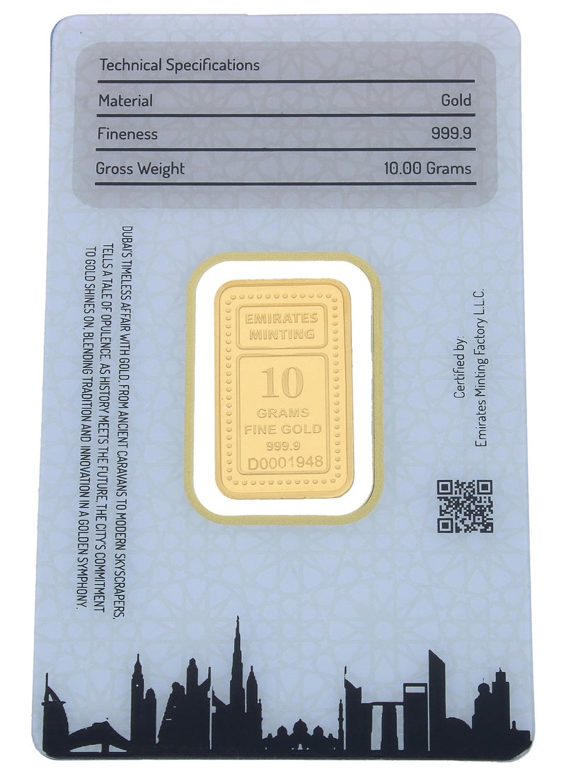 EMIRATES MINTING - Emirates Minting 10 Grams Flower Gold Bar 999.9 Purity - Image 1