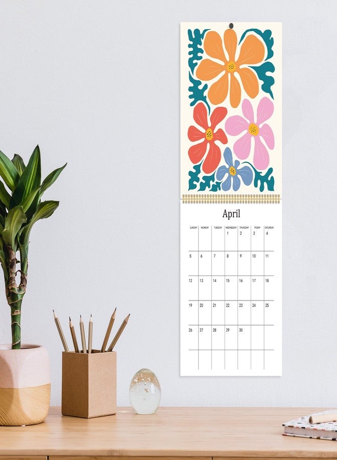 JAPBOR Wall Hanging Calendar 2026-12 Months Hanging Calendar Planner, Aesthetic Floral Flower Abstract Design Weekly Monthly Organizer for Home Office Living Room 2025-2026 (14" x 11") - Image 4