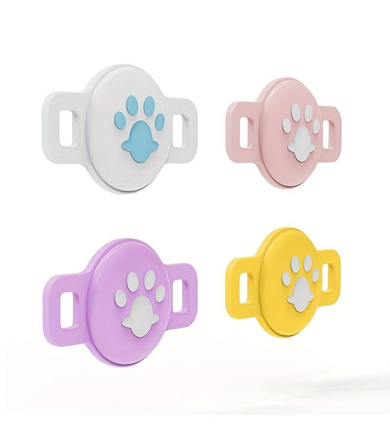 Pink Silicone AirTag Case for Pets Anti Loss Protective Cover - Image 3