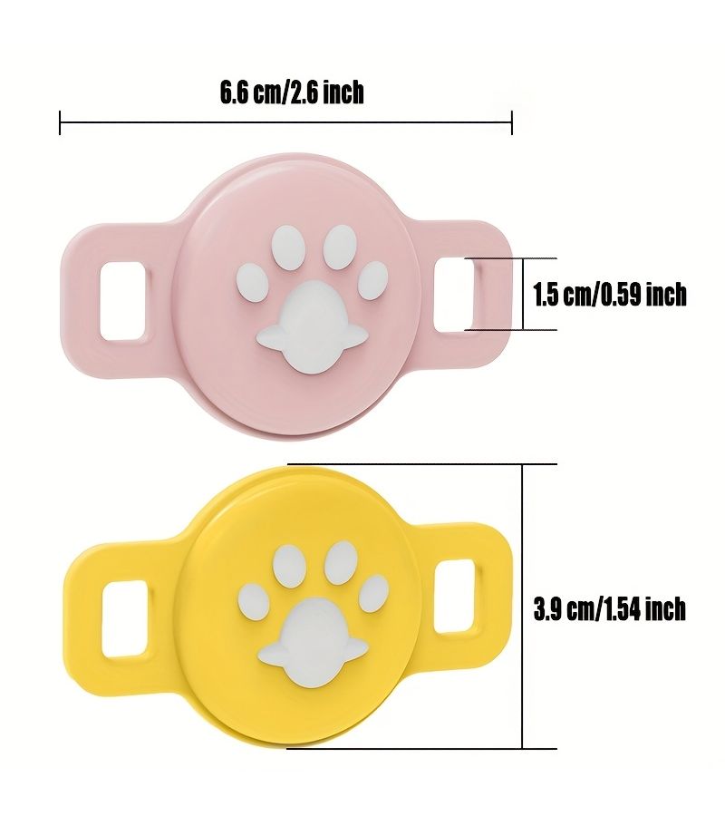 Pink Silicone AirTag Case for Pets Anti Loss Protective Cover - Image 2