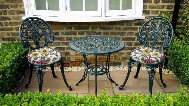 FUNHOME Bistro Chair Cushions 15 inch,Set of 2,Tufted Round Chair Cushions with Ties,15"x15"x4",Water Resistant Round Seat Cushion for Barstool Chairs,Patio Garden Kitchen Outdoor Furniture(Butterfly Flower) - Image 3