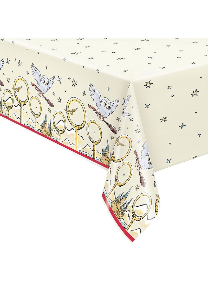 Unique Harry Potter Tablecloth Paper Yellow 137cm Disposable - Image 1