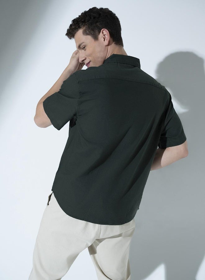 Hubberholme Dark Green Shirt For Men - Image 3