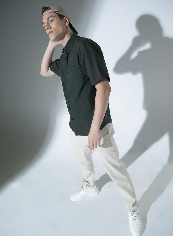 Hubberholme Dark Green Shirt For Men - Image 2