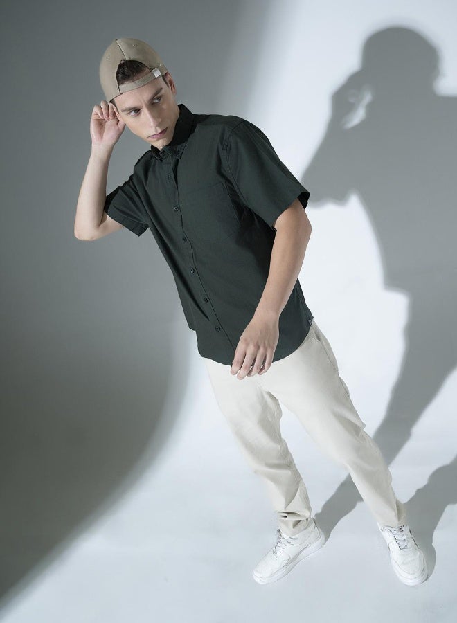 Hubberholme Dark Green Shirt For Men - Image 4