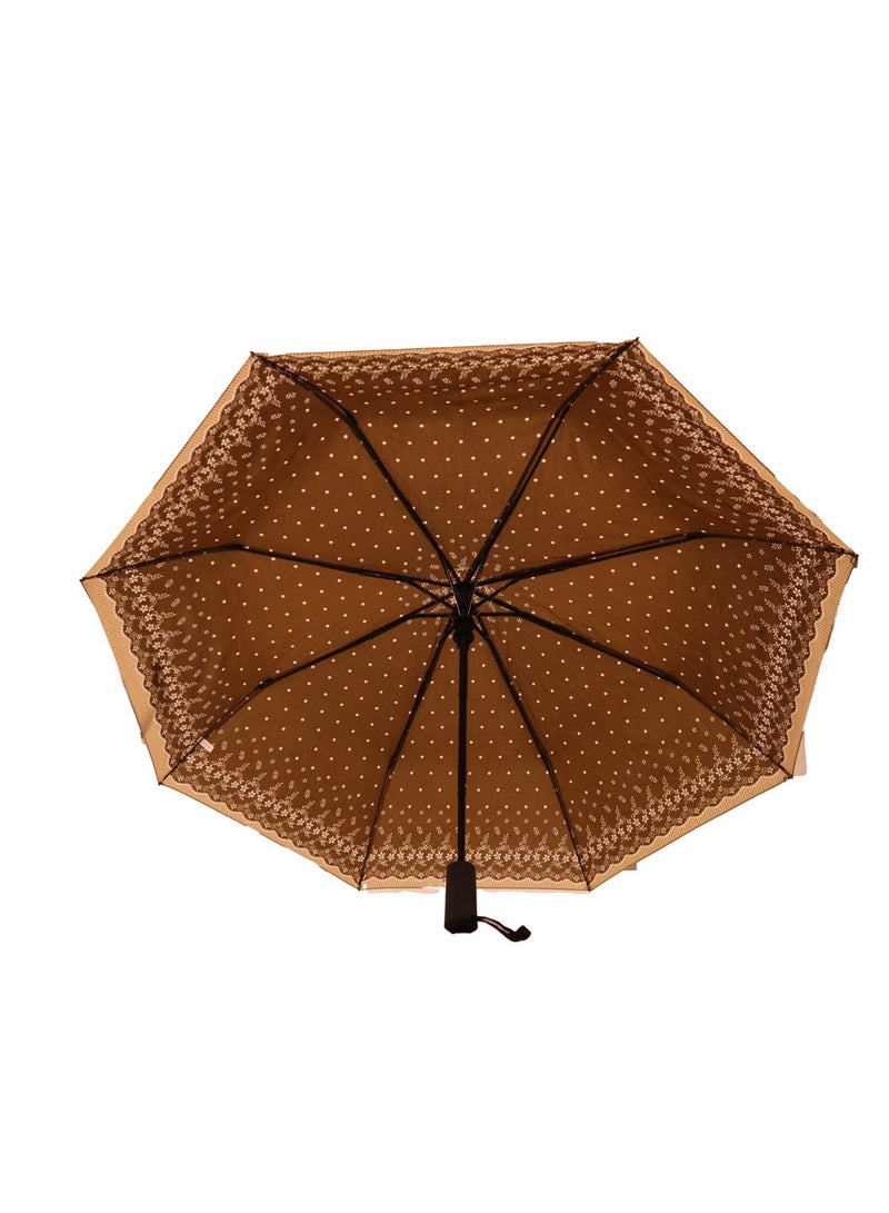 Yuwell Windproof Large Umbrella For Rain Automatic Open Wind Resistant Umbrellas For Adult Men And Women Travel Umbrella Auto Open For Windproof, Rainproof & UV Protection Brown/White - Image 3
