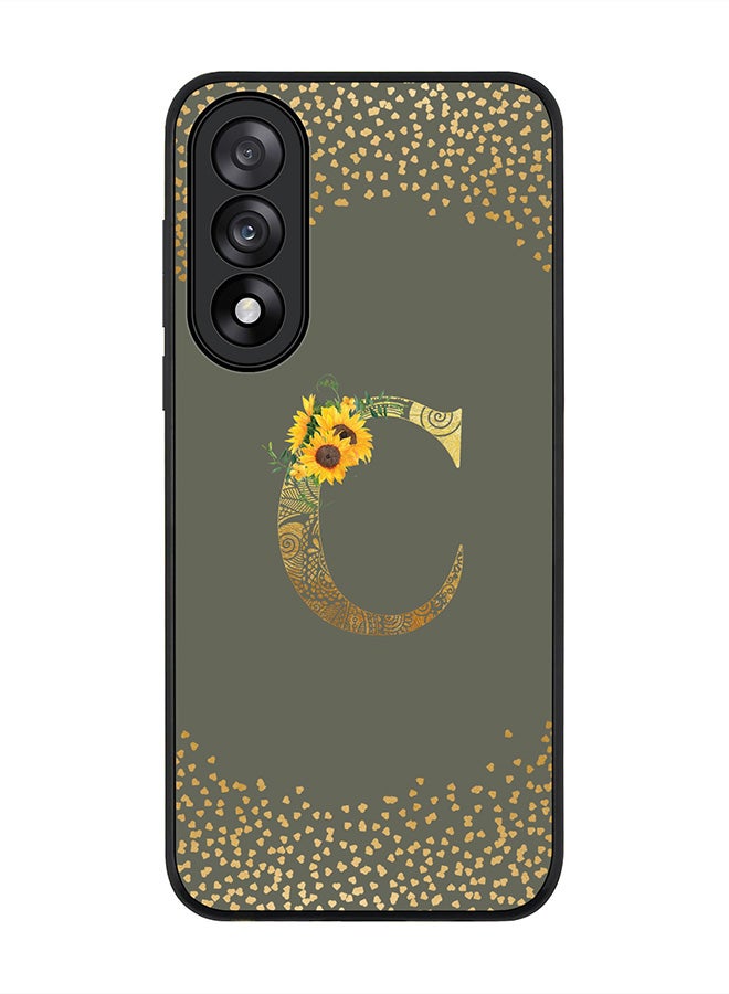 Stylizedd For OnePlus Nord 5 / Ace 5 Ultra Case,Slim fit Camera Protection, Shockproof Thin Phone cover  - Custom Floral Monogram - C  (Olive Green )