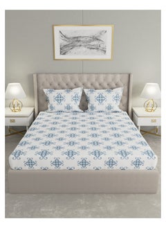 Raymond Raymond Home Queen Size Fitted Sheet Super Soft 152 TC Pure Cotton (152x198+30 cm, 46x69 cm) Fitted sheet & 2 PillowCases  - Image 2