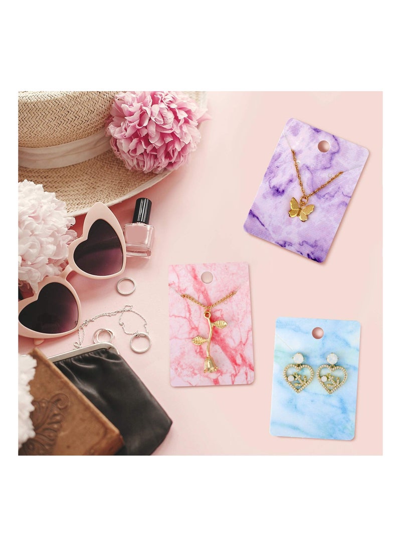 Y&D Earring Necklace Display Card Holder, 950 Pcs Marble, 250 5 Colors Jewelry Cards 200 Self Seal Bags and 500 Back for Packing, 2 X 2.8 Inches (Marble) - Image 3