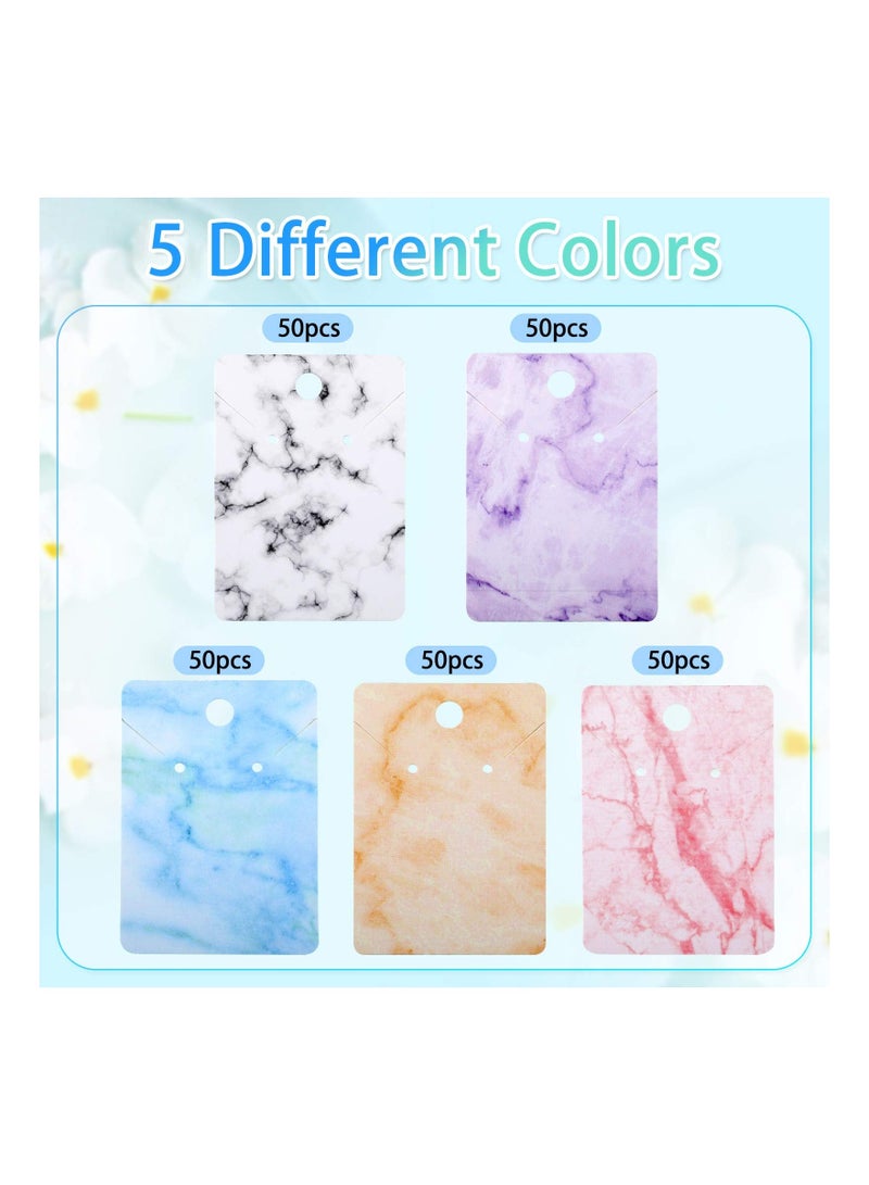 Y&D Earring Necklace Display Card Holder, 950 Pcs Marble, 250 5 Colors Jewelry Cards 200 Self Seal Bags and 500 Back for Packing, 2 X 2.8 Inches (Marble) - Image 5