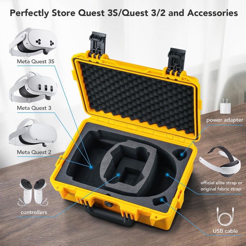 Lykus Titan OQ200 Waterproof Hard Case, Works with Quest 3S/Quest 3/Quest 2, Fit Official Elite Head Strap, Better Protection [CASE ONLY] - Image 2